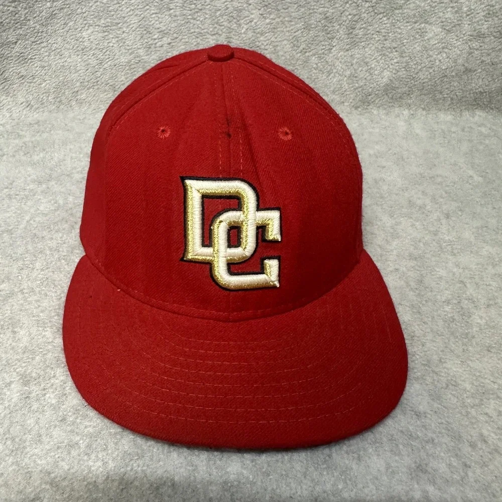 Washington Nationals Hat Cap Fitted Mens 7 Red MLB Baseball New Era‎ DC Logo